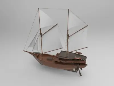Sailboat wood 3D model