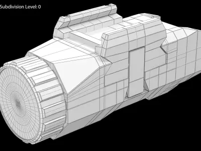 Pistol Flashlight Generic Low-poly 3D model