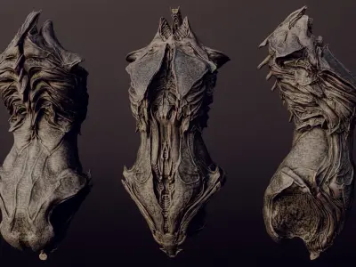 Demoness Part 2 Torsos x40 3D model