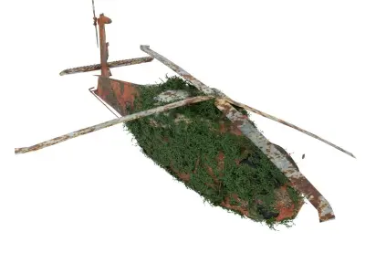 Damaged Rusted Helicopter 3D model