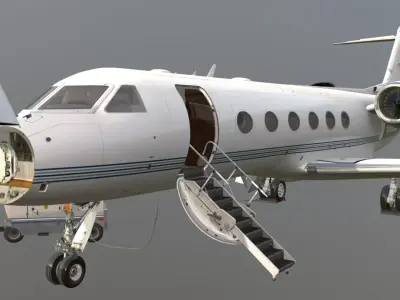 Private Jet G450 Low-poly 3D model