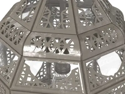 Moorish Moroccan Clear Glass Lantern 3D model