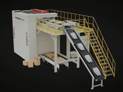 Palettizer Industrial Machine Low-poly 3D model