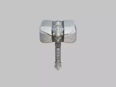 Medieval Lowpoly Gigantic Battle hammer Stone Low-poly 3D model