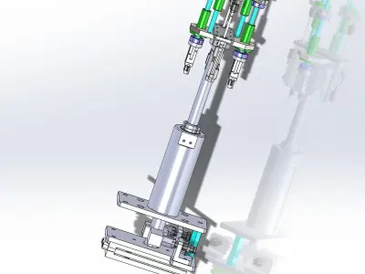 Long stroke cylinder application mechanism 3D model