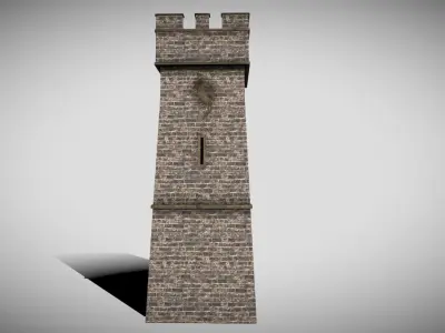 Medieval Castle Tower Low-poly 3D model