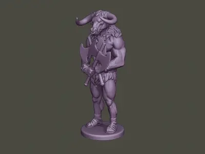 Minotaur Warrior Guard two Axes 3D print model