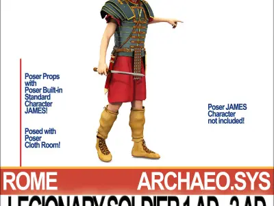 Ancient Rome Legionary Soldier 1 AD 2 AD and Poser Daz Props Set 3D model