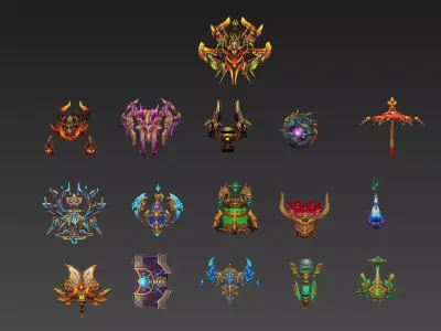 ritual implements Low-poly 3D model