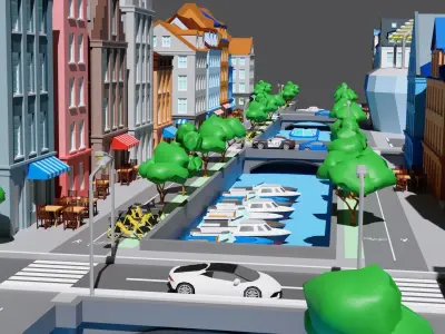 City 1 Low-poly 3D model