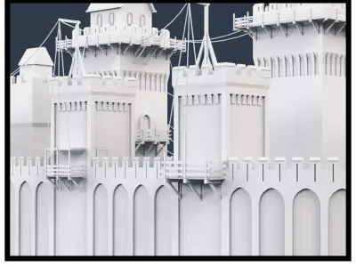 Rising Sun Castle Low-poly 3D model