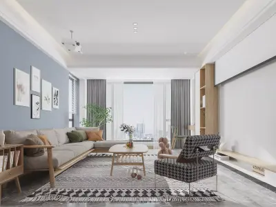 Nordic Restaurant Guest Home decoration 3D model