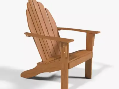 Adirondeck Chair hard wood Low-poly 3D model