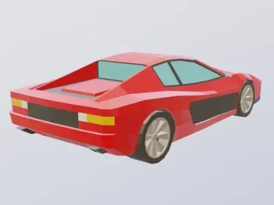 Ferrari Testarossa Low-poly Free low-poly 3D model