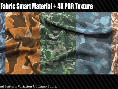 50 Camo Fabric Smart Material 4K PBR Texture Texture