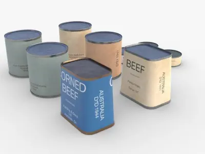 Australian Combat Rations WWII Low-poly 3D model