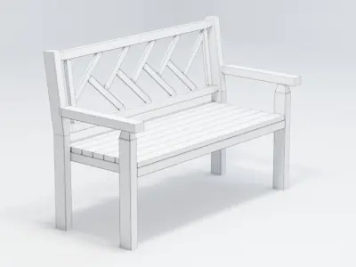 Tahawus Wooden Garden Bench 3D model
