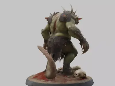 Hulking Monster Creature Low-poly 3D model