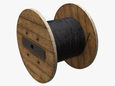 Steel cable reel 3D model
