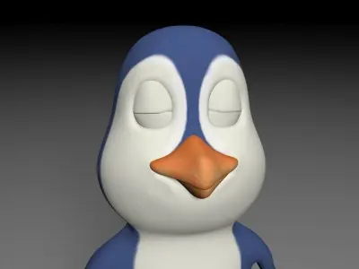 Cartoon penguin Low-poly 3D model