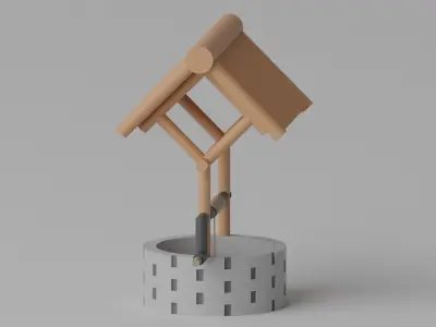 Medieval Stone Water Well 1 3D model