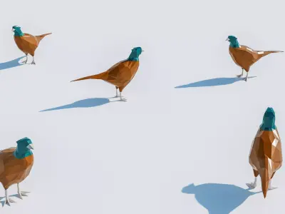 Lowpoly Pheasant 001 3D model