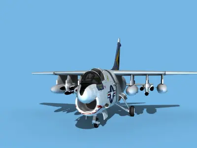 Chance Vought A-7C Corsair II V21 USN 3D model