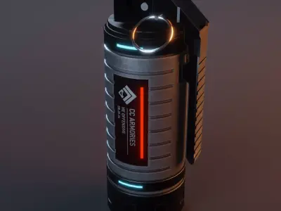 Scifi Grenade Low-poly 3D model