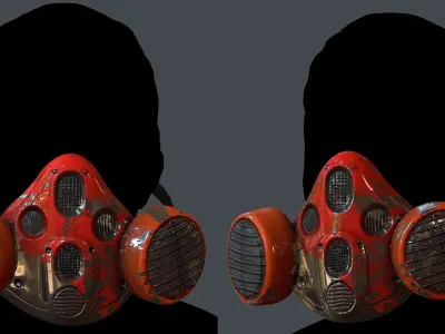 Gas mask helmet 3d model scifi Low-poly Low-poly Low-poly 3D model