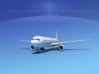 Boeing 777-300ER LP SS Low-poly 3D model