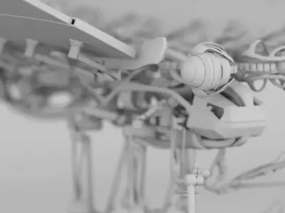 mechafly skeleton insect with wings 3D model