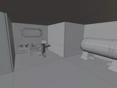 3D Spaceship Interior  Detailed Sci-Fi Environment Low-poly 3D model