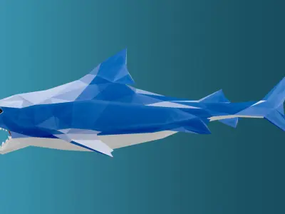 Low Poly Style Shark Free low-poly 3D model
