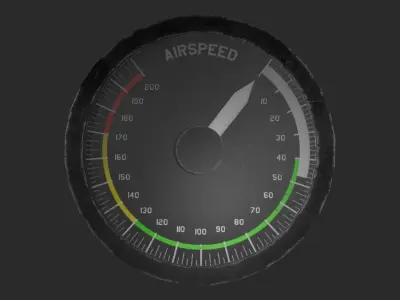 Simple airspeed guage Low-poly 3D model