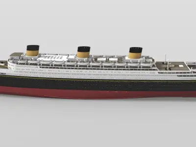Print ready OCEANIC White Star Line mega ocean liner 1-600 kit 3D print model