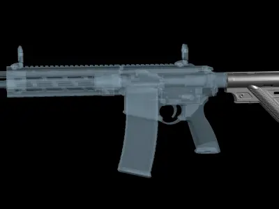 AR-15 AR-10 stock HK E1 SLIM Low-poly 3D model