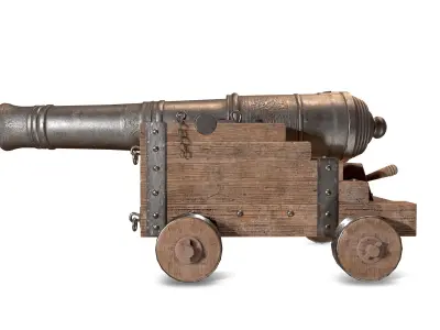 PBR  War Cannon Low-poly 3D model