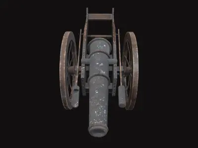 Medieval Cannon V01 Old Low-poly 3D model