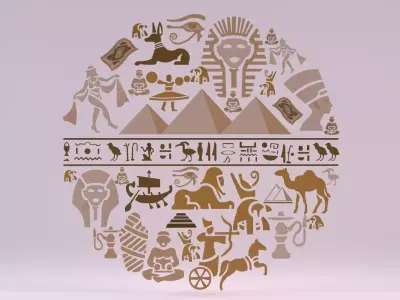 Egyptian Symbols - 038 Low-poly 3D model