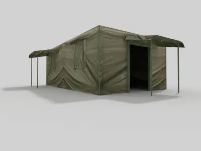military tent Low-poly 3D model