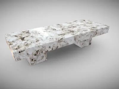 White Marble Bench  Free low-poly 3D model