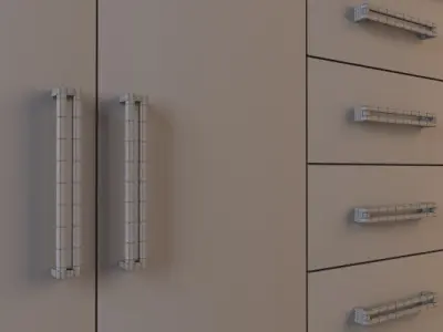 Contemporary Credenza Free 3D model