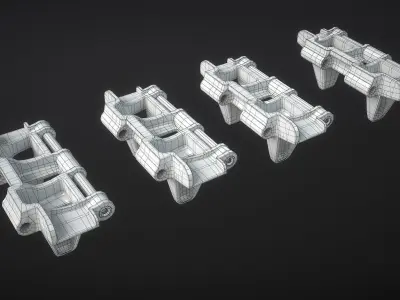 T-70 SU-76 Tracks Low-poly 3D model