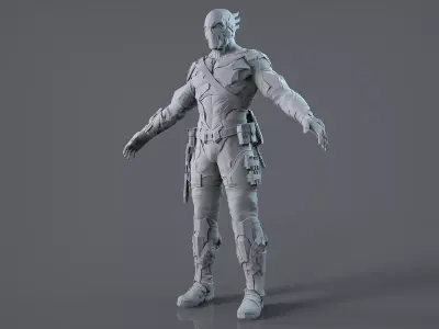 Sci-Fi Military Mercenary 3D model