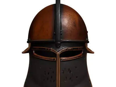 Rusty Steel Medieval Helmet 3D model