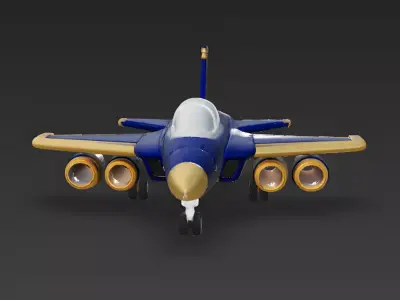 Royal Navy Interceptor Jet 3D Model Low-poly 3D model