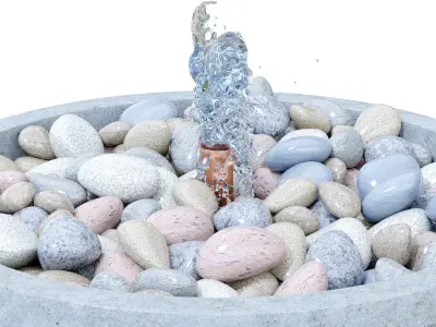 Evita Concrete Pebble Fountain 3D model