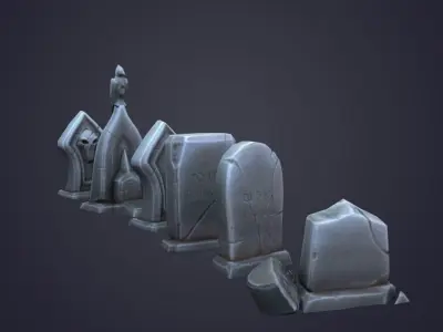 Tombstone Low-poly 3D model