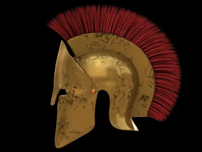 3D Greek Spartan Helmet Free 3D model