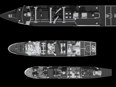 Collection of Chinese Navy supply ships Replenishment 3D model
